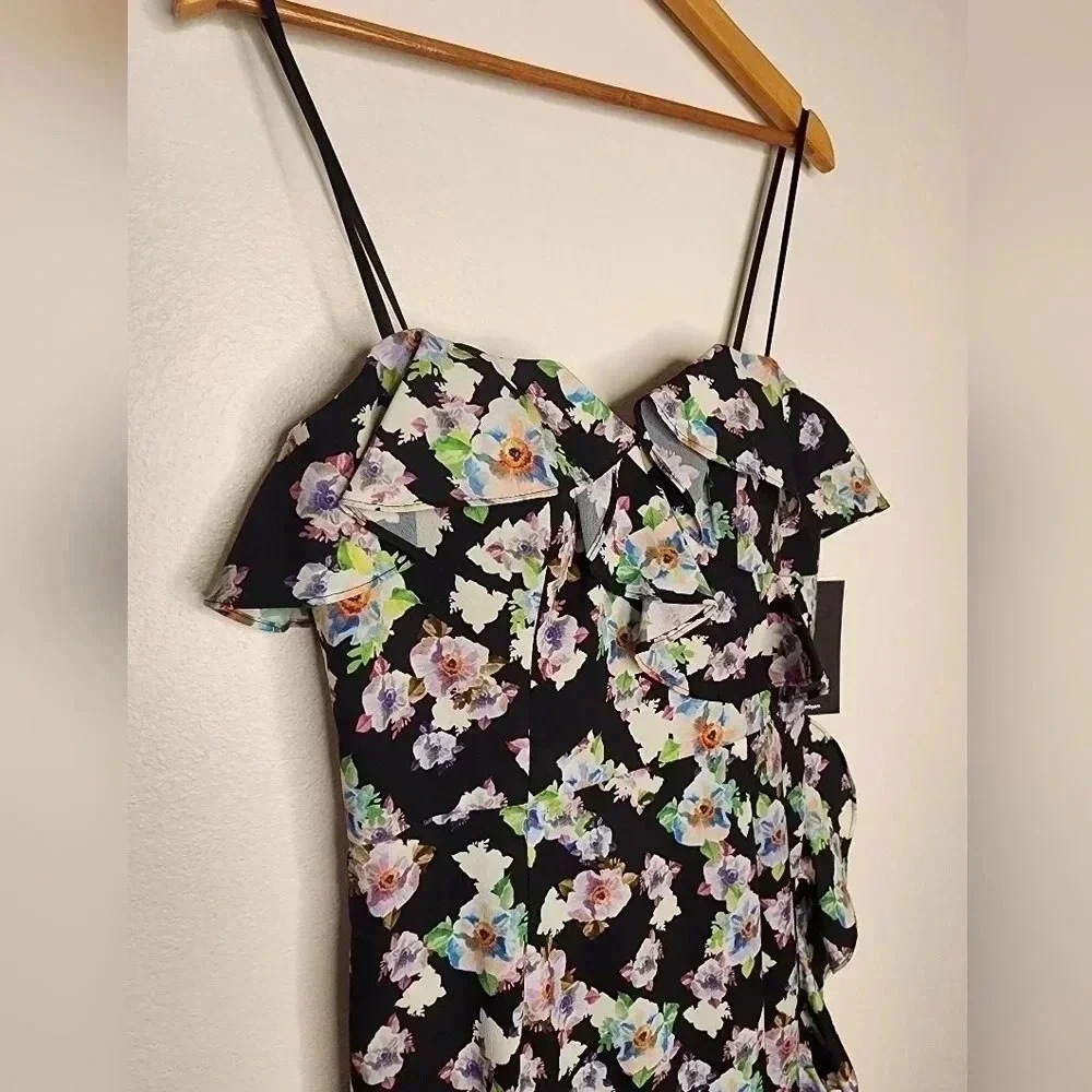 Aidan Mattox Floral Flounce High/Low Maxi Dress size 4 NWT Formal Wedding Guest - Picture 7 of 16